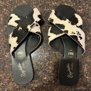 Cow Print Italian Slides